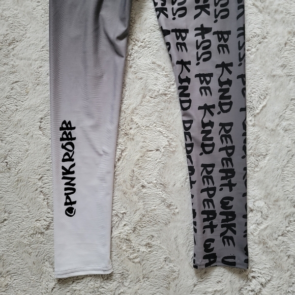 Punk Robb "Wake Up. Be Kind. Repeat" Ombre Gray Leggings Size M - Picture 4 of 13